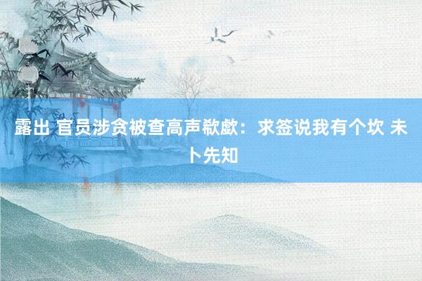 露出 官员涉贪被查高声欷歔：求签说我有个坎 未卜先知