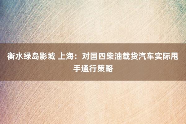 衡水绿岛影城 上海：对国四柴油载货汽车实际甩手通行策略