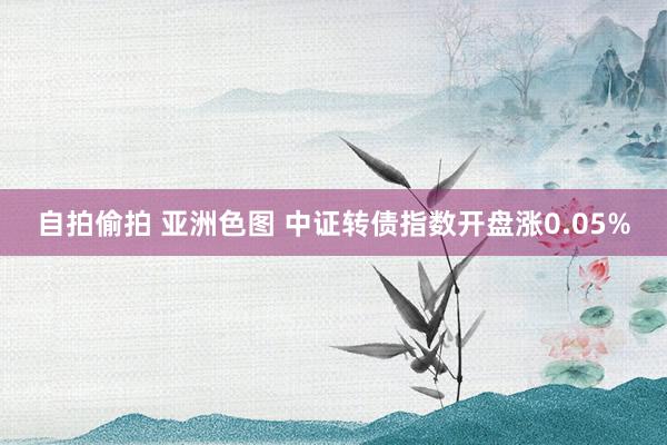 自拍偷拍 亚洲色图 中证转债指数开盘涨0.05%