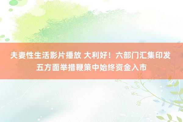夫妻性生活影片播放 大利好！六部门汇集印发 五方面举措鞭策中始终资金入市